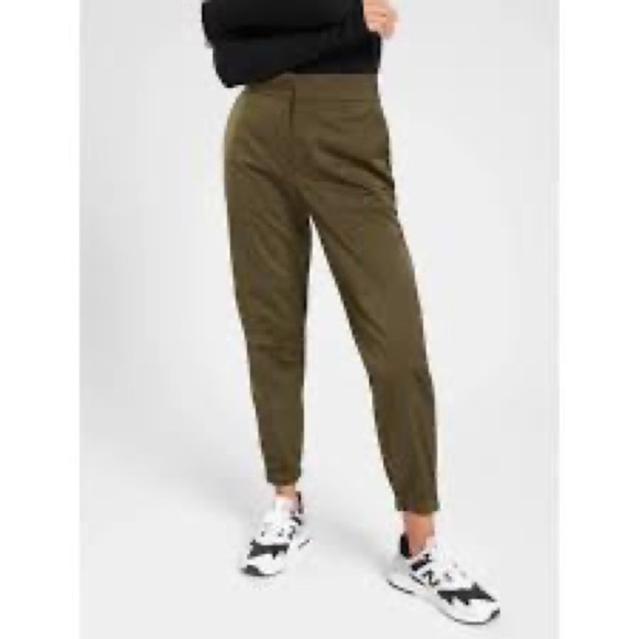 Athleta Radiant Jogger Womens 8 Pants Green Pockets Shiny Elastic Ankle - Picture 14 of 14